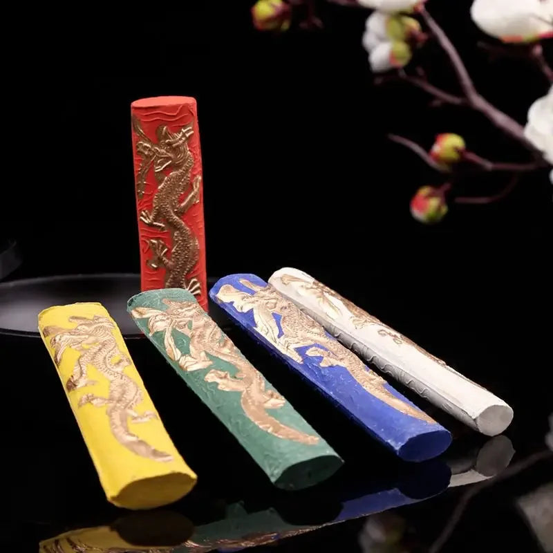 Handmade Chinese Colorful Ink Stick Set Watercolor Calligraphy Solid Ink Block Bar Hu Kaiwen Chinese Painting Colored Sumi Ink