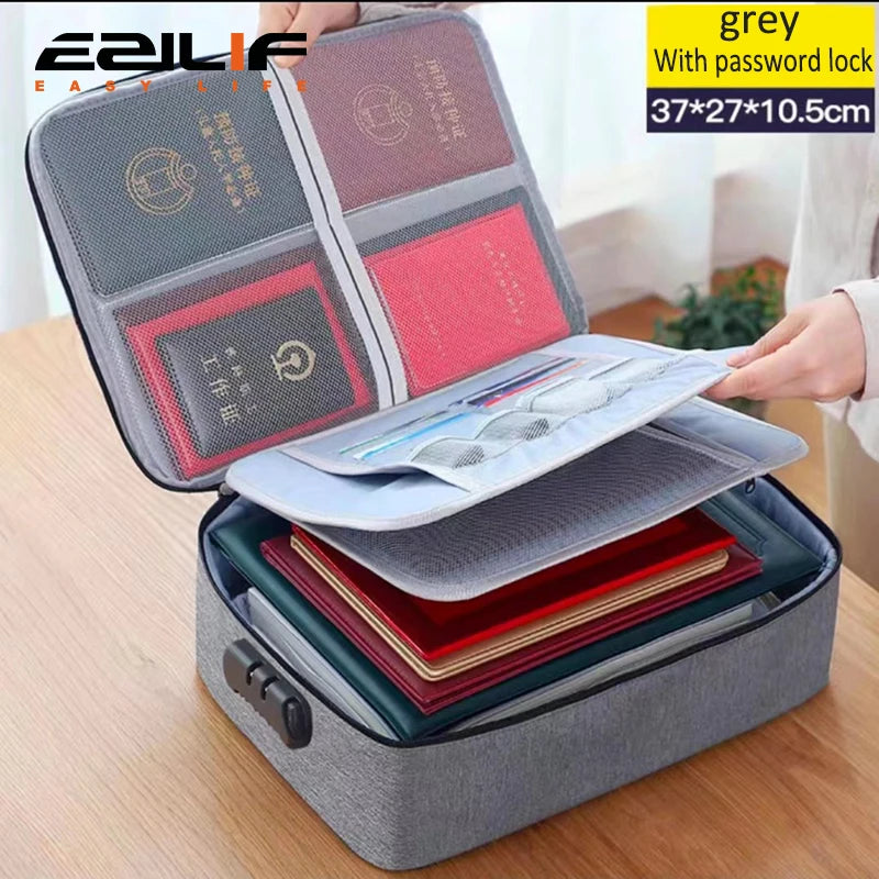 Home Document Storage Bag Large Capacity Household Certificate Passport Card Bag Folder Archive Organizing Storage Bag