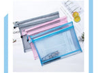 Nylon Mesh File Bag A4 A5 A6 Transparent Zipper Test Paper Information Bag Office Student Pen Bag Subject Bag Puzzle Storage Bag