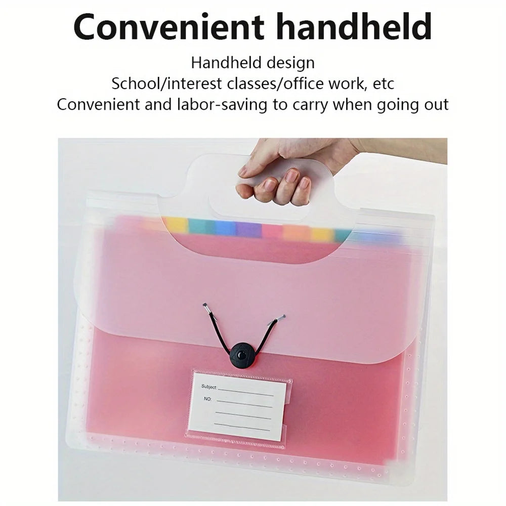 Accordion File Organizer Extended folder, 13 pockets, A4 letter size paper file receipt folder for classroom, office and travel