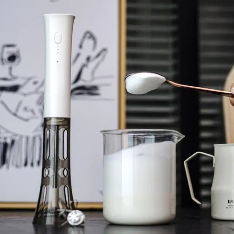 Milk Frother Machine Wireless Electric Mixer, Hands - Free 2 In1 Whisk, 3 - Speed Rechargeable For Baking/Coffee Frothing