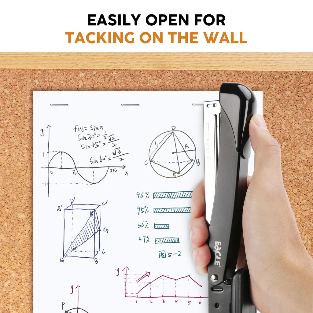 EAGLE Metal Stapler With 1000 Staple,Max 25 Sheets for Permanent/Temporary Stapling,9cm Deep Throat,Office Desk Stapler