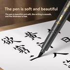 BAOKE 4-Size Calligraphy Pen Set for Writing, Hand Lettering, Black Ink Brush Markers Sketching Calligraphie Art Supplies Artist