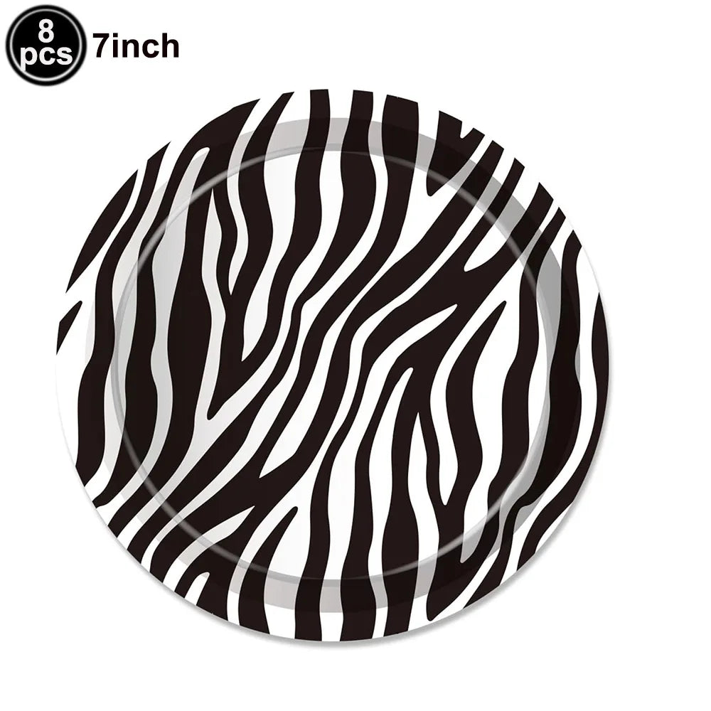 Jungle Safari Wild Animal Party Supplies Disposable Jungle Zoo Animal Print Paper Plates Napkins for Birthday Party Baby Shower