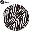 Jungle Safari Wild Animal Party Supplies Disposable Jungle Zoo Animal Print Paper Plates Napkins for Birthday Party Baby Shower