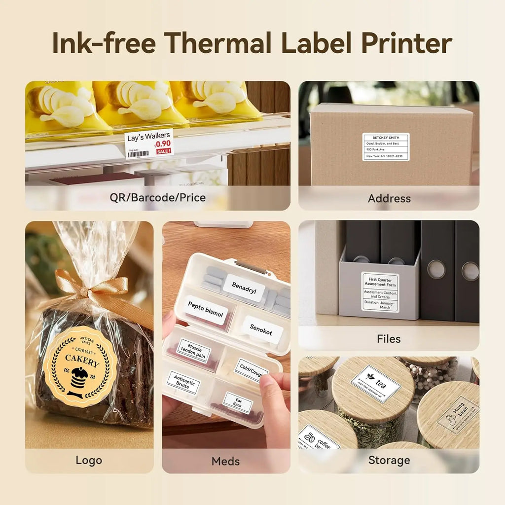 Niimbot 200dpiB21 300dpi B21PRO Label Maker Tag Price Portable Thermal Label Printer with White Photo Labels for Bakery/Business