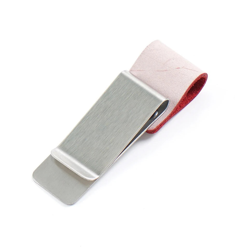 Brass Leather Pen Clip Stainless Steel Cowhide for Traveler's Notebook - Genunine Leather & Metal Notebook Accessory