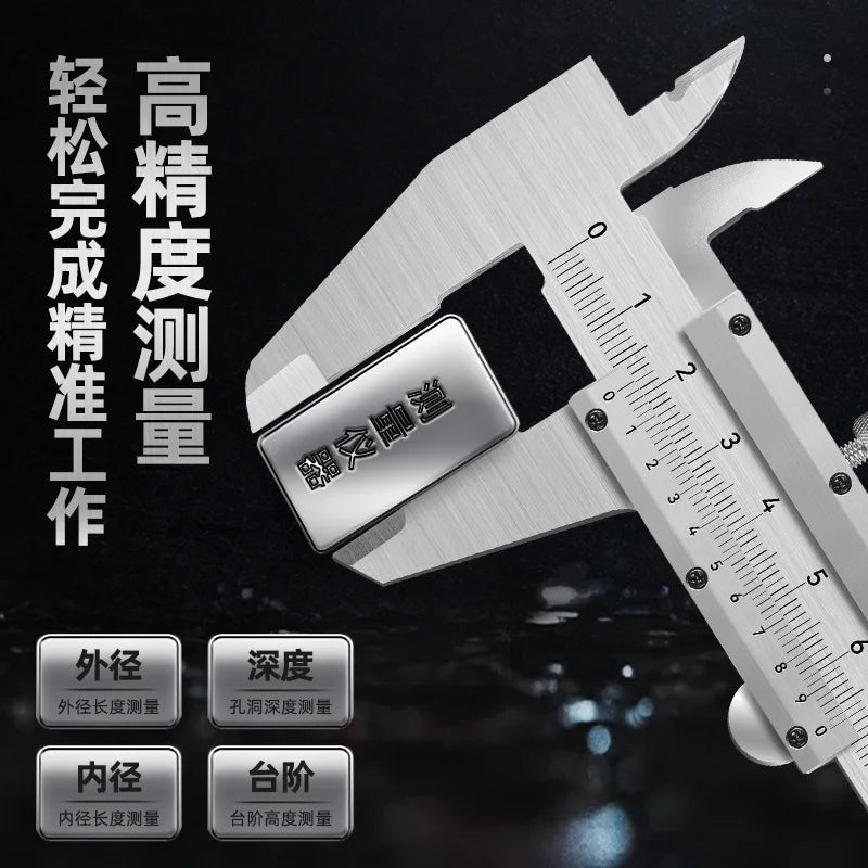 150MM Marking Vernier Caliper High Accuracy Micrometer Stainless Steel Gauge Sliding Measuring Instrument Tools Inside Outside