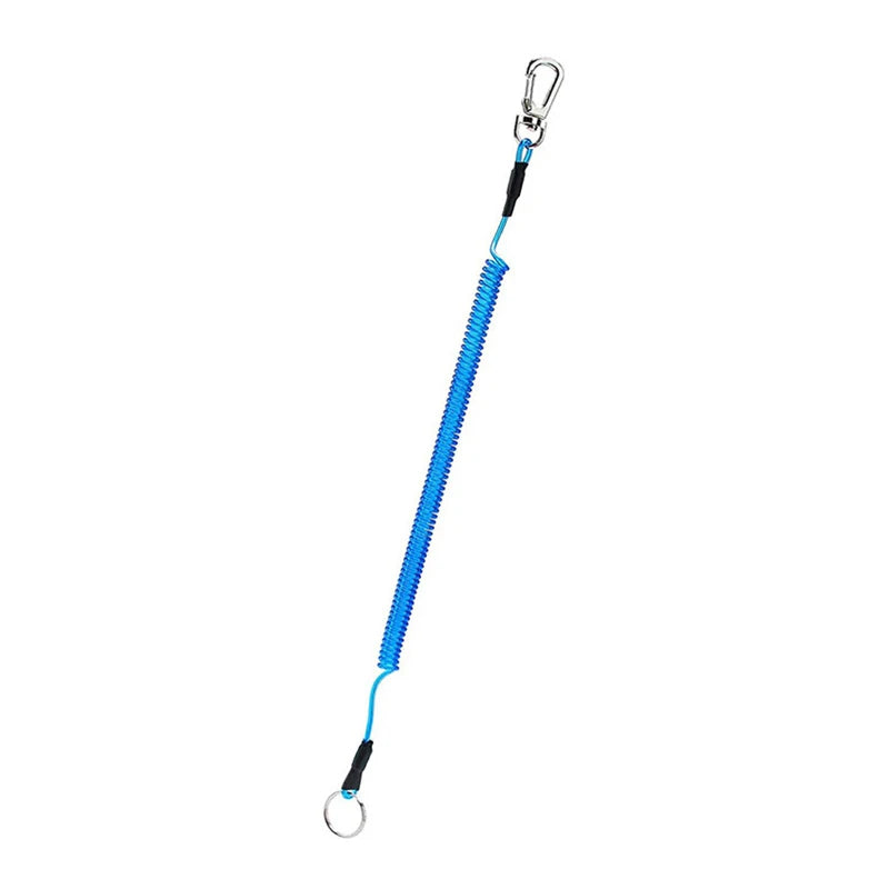 1.2m/2m/3m Max Stretch Plastic Spring Elastic Rope Fishing Lanyards With Carabiner Boating Ropes Anti-lost Phone Keychain Lock