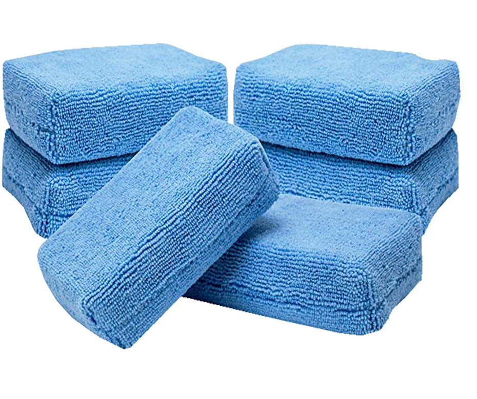 SEAMETAL 8-13pcs Microfiber Car Wax Applicator Pads Soft Auto Detailing Wax Sponge Set Car Paint Care Polishing Cleaning Pads