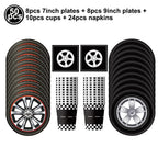 Race Car Party Plates Cup Napkins Race Track Party Supplies Racing Sports Themed Tableware for Kids Boys Birthday Home Decors