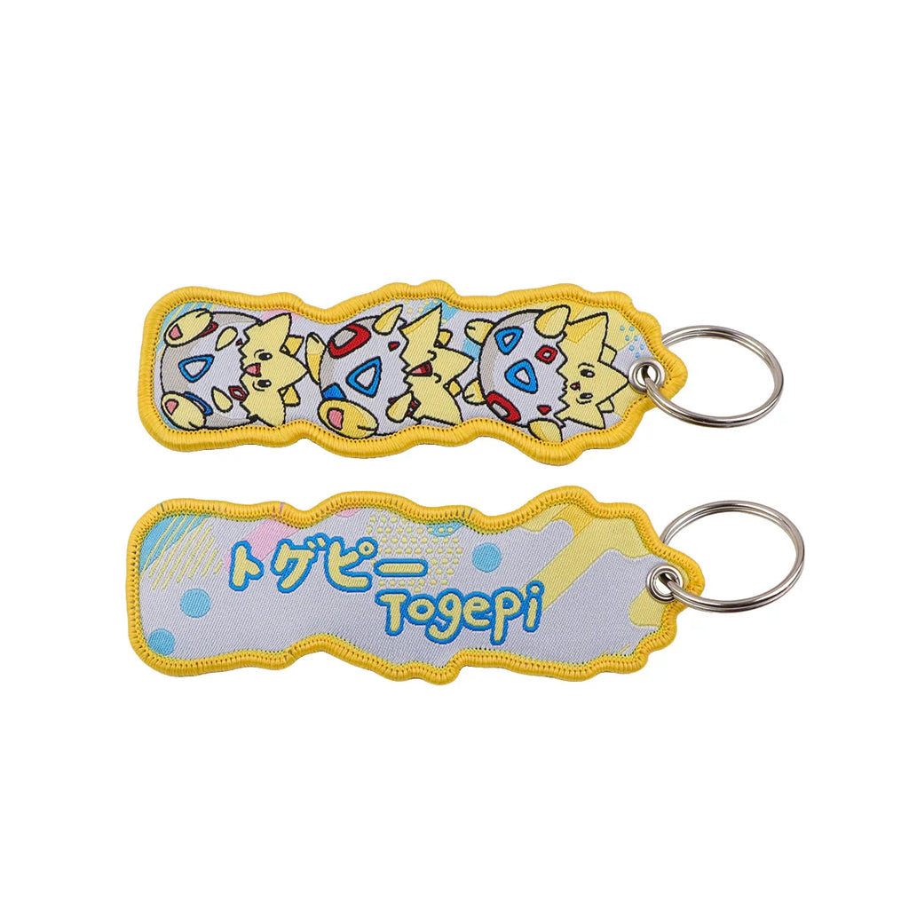 Kawaii Japanese Elf Anime Embroidery Key Fobs Key Tag Motorcycles Cars Backpack Chaveiro Keychain Fashion Keyring Friends Gifts