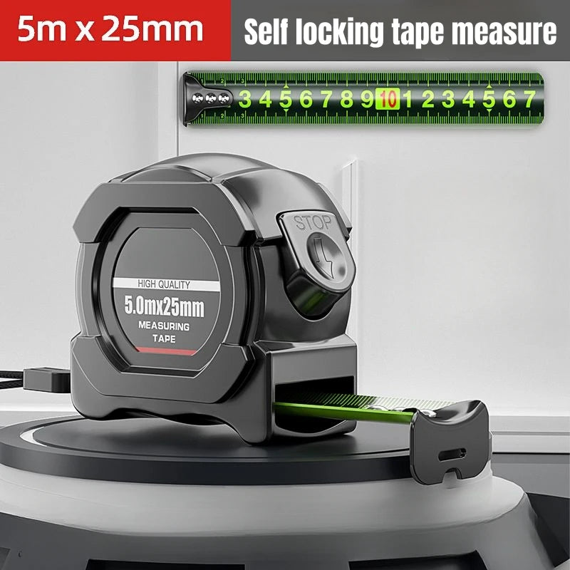 5/7.5/10M Metric Measuring Tape Self Locking Steel Tape Measure Retractable High Precision Wear-resistant Ruler Measuring Tools