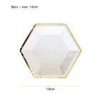 10cm Mini Plate Party Paper Plates Disposable Tableware Birthday Party wedding Decor kids Party Supplies Pink Small Plates 8pcs