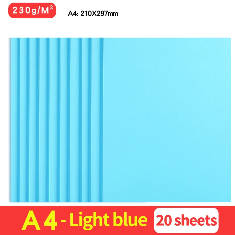 20Sheets 230G A4 Color Cardstock Paper Business Card Cardboard DIY Gifts Card Scrapbook Materials Drawing Card Art Supplies