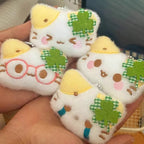 1/2/4pcs Green Clover Cat Plush Small Cat Keyring Cute Charm Keychain for Girls Women Kawaii Bag Pendant Key Chains Couple Gift