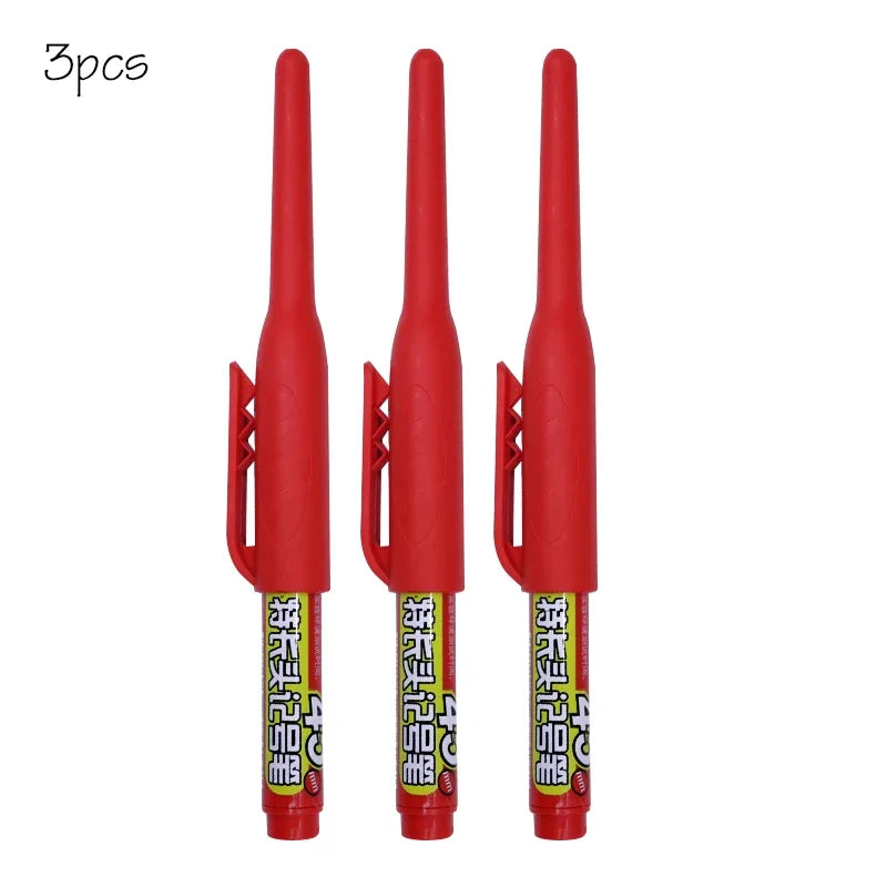 Lot 45mm Waterproof Long Head Nib Deep Hole Markers Pen Tile Carpenter Pen Multi-purpose for Woodworking Black/Blue/Red Ink