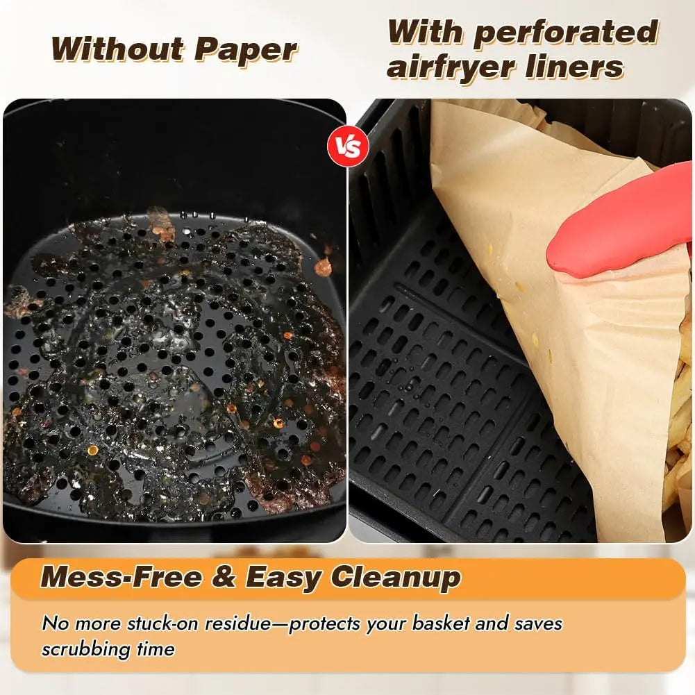 Large Air Fryer Disposable Paper Liners Nonstick 23cm Oven Airfryer Parchment Baking Paper for Ninja COSORI Grill Cooking Basket