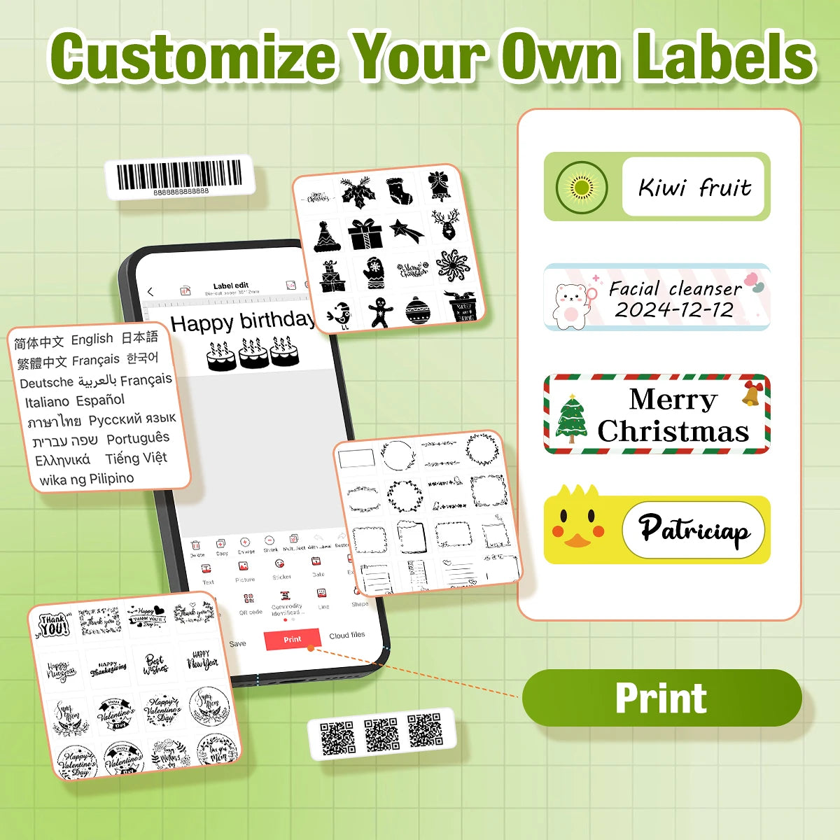 Marklife Mini Label Printer P15 B1 B21 Bluetooth Thermal Sticker Printer For Kitchen School Office To Gift/Diy Creative/Marking