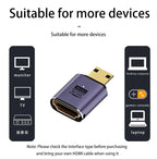 NNBILI HDMI2.1 48Gbps 8K@60Hz 4K@120Hz Ultra High-Speed Adapter Mini/Micro HDMI to HDMI Converter for PS5 X/S PC HDTV Projector