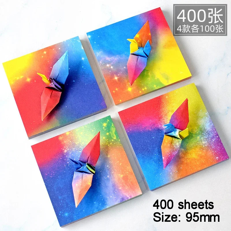 400Sheets Origami Paper Craft Folding Lucky Wish Paper Crane Craft Double Sided Folding Lucky Wish Paper DIY Color Scrapbooking