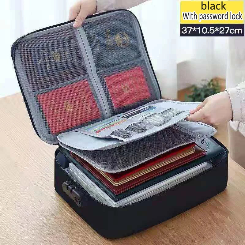 Home Document Storage Bag Large Capacity Household Certificate Passport Card Bag Folder Archive Organizing Storage Bag