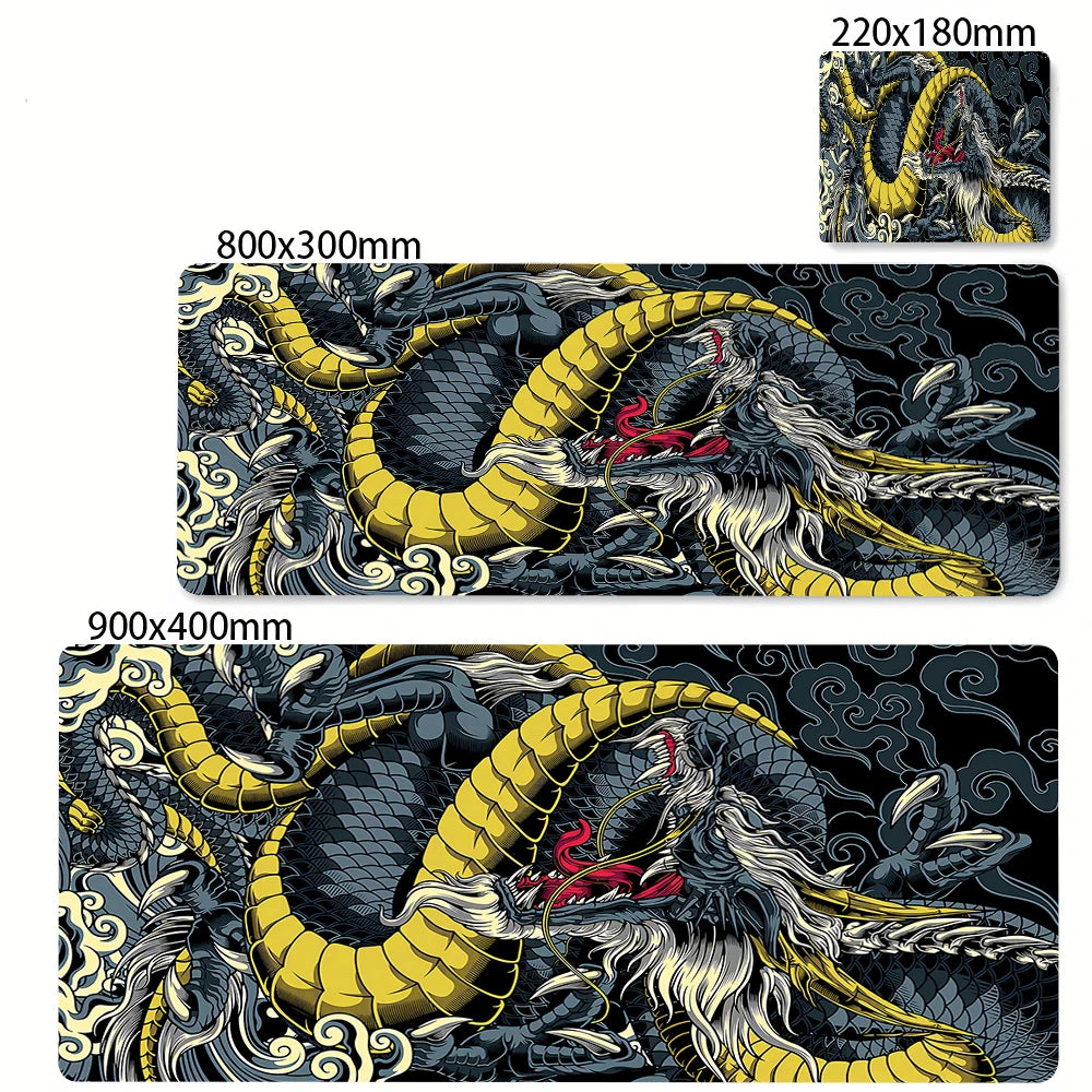 Black and White Dragon Large Mouse Mat Gaming Mousepad Big Rubber Base Mouse Pad Purple Deskpad Eyboard Mats Mousepads 400x900