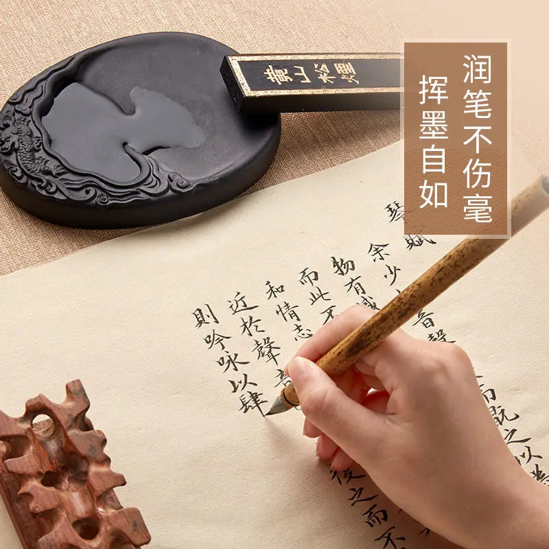 Chengni Inkstone Natural Original Stone Multi Functional Four Famous Students Table Grinding Ink Calligraphy Supplies Plate
