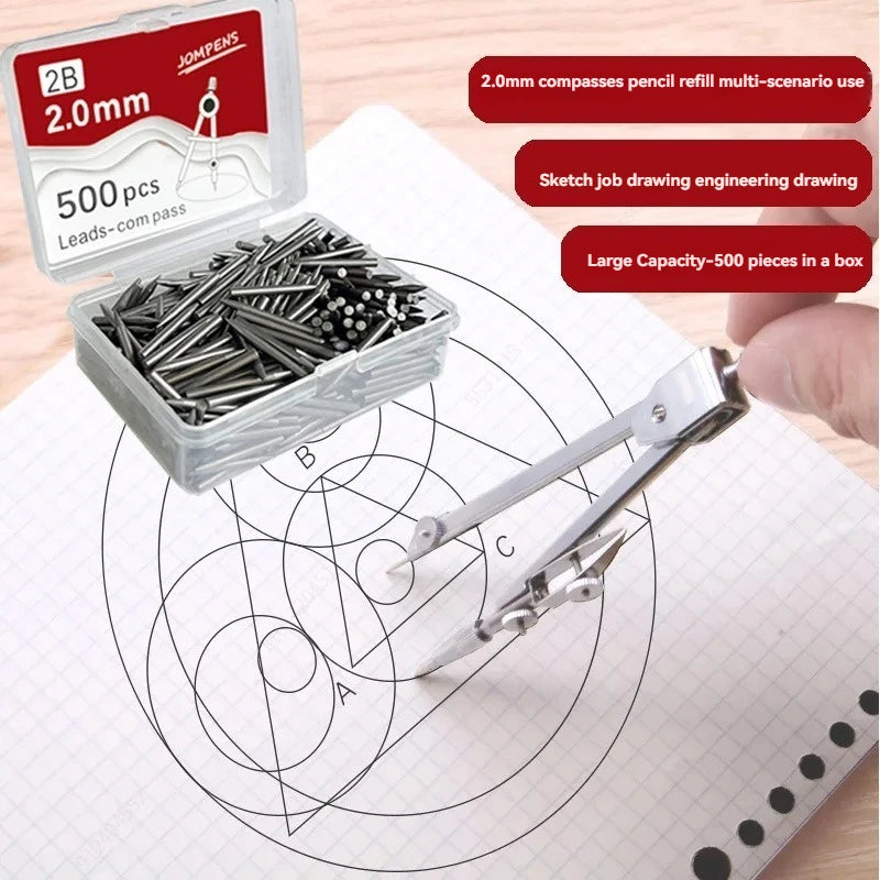 Metal Compass Set Drafting Compass with Replacement Refill for Students Exam Drawing Tools Stationery Compasso Geometry Compas