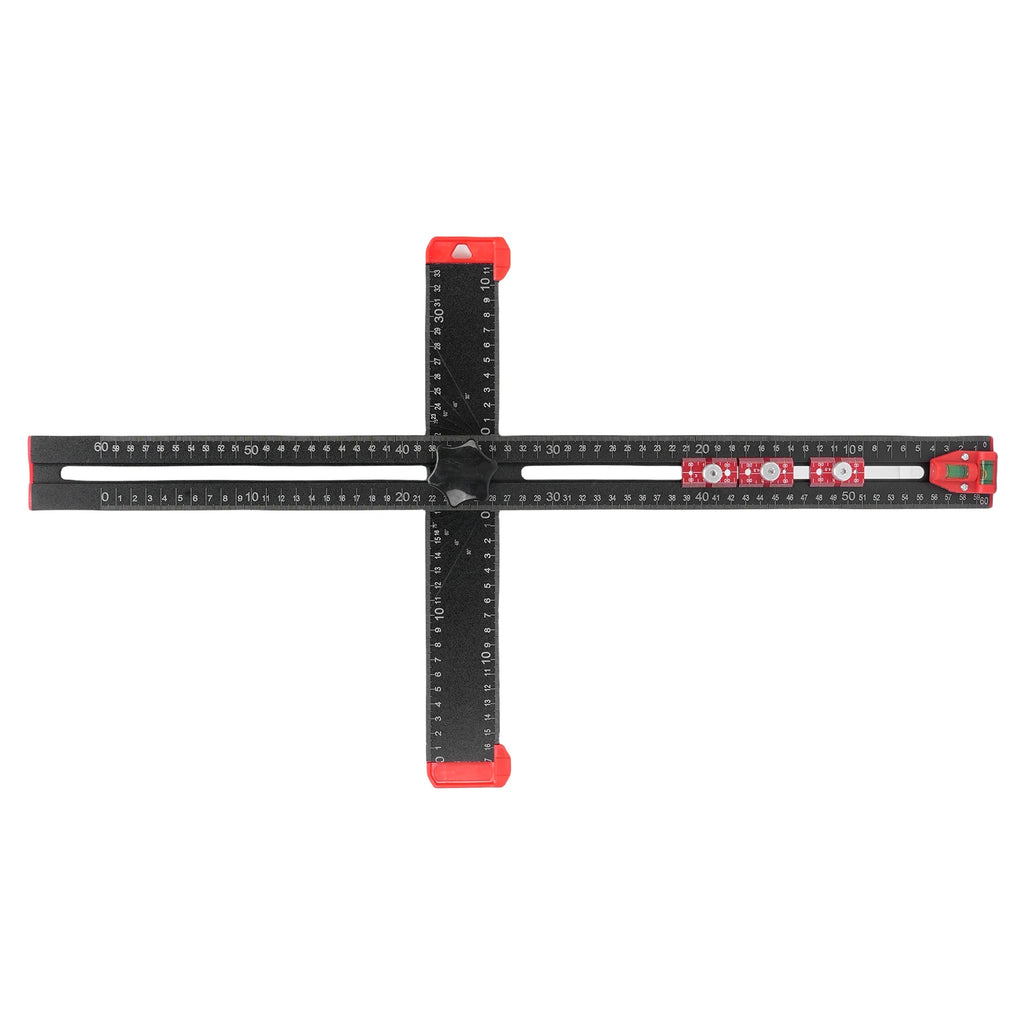 Aluminum Alloy T Square Hardware Jig 3 Sliderd Design Clear Markings Aluminium Alloy Body 60cm for Home Crafting Projects