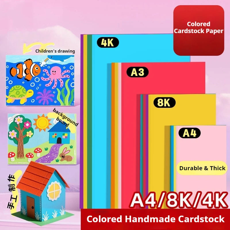 8K/16K/A4 Colored Cardstock Thick Paper 180/200/230 GSM Card Stock Colorful Paper for Card Making Scrapbook&Handmade DIY Crafts