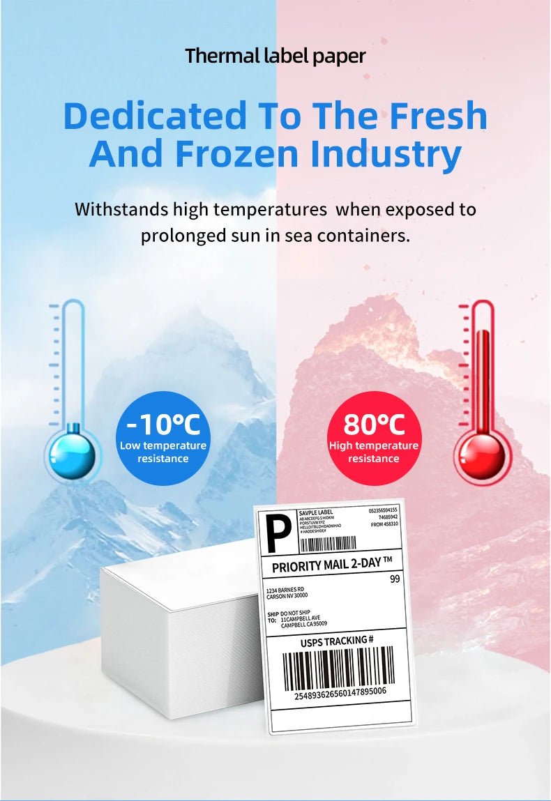 Fulet Hot Selling 4X6 10x15cm 100x150mm 500 Labels Fanfold Thermal Shipping Label compatible with most of thermal printers