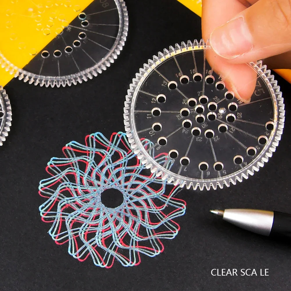 22pcs Spirograph Ruler Set Geometric Ruler Mathematical Roulette Drawing Tools Learning Painting Creative Educational Art Tool
