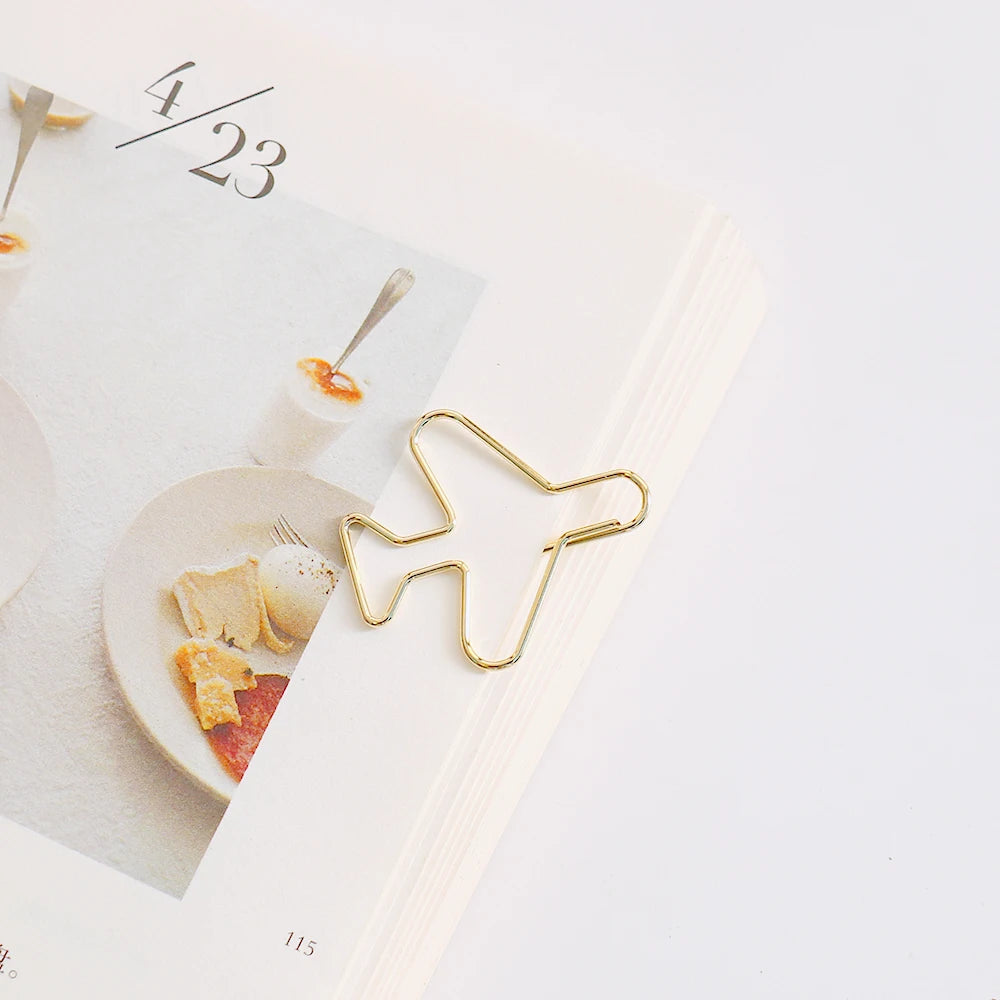 20 Pcs Airplane paper clip Cute Rose Gold aeroplane Clips Bookmarks Photo Memo Ticket Holder Office School Supplies Decoration