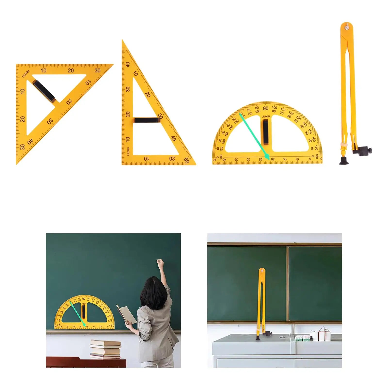 Multifunction Teaching Ruler Math Geometry Ruler for Drafting Blackboard