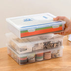 Plastic Document Organizer Organized Clear Square Shape Storage Box Organizing Box With Buckles Certificate File Storage Case