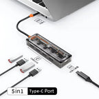 Basix USB C HUB 4K 30Hz Type C to HD-MI DP VGA Gigabit Ethernet USB 3.0 PD 100W Adapter For Macbook Air Pro M2 M1 PC Accessories
