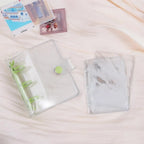 Portable Mini Handbook Glitter Notebook Pages Transparent Binder Notebook Cover Card Organizer 3 Hole Binder Clip Photo album