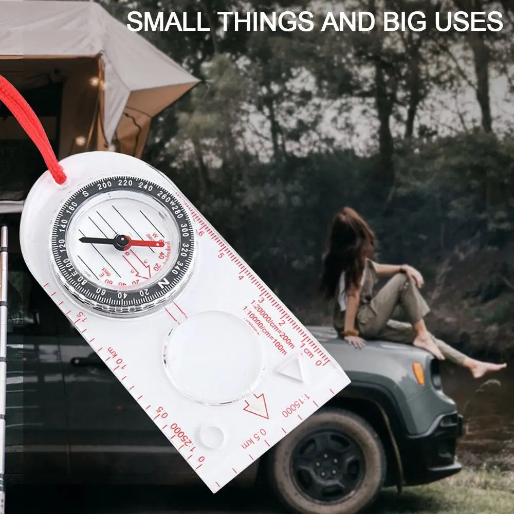 High Quality Acrylic Map Ruler Compass Multi-function Portable Baseplate Compass Transparent Camping Maps Hiking