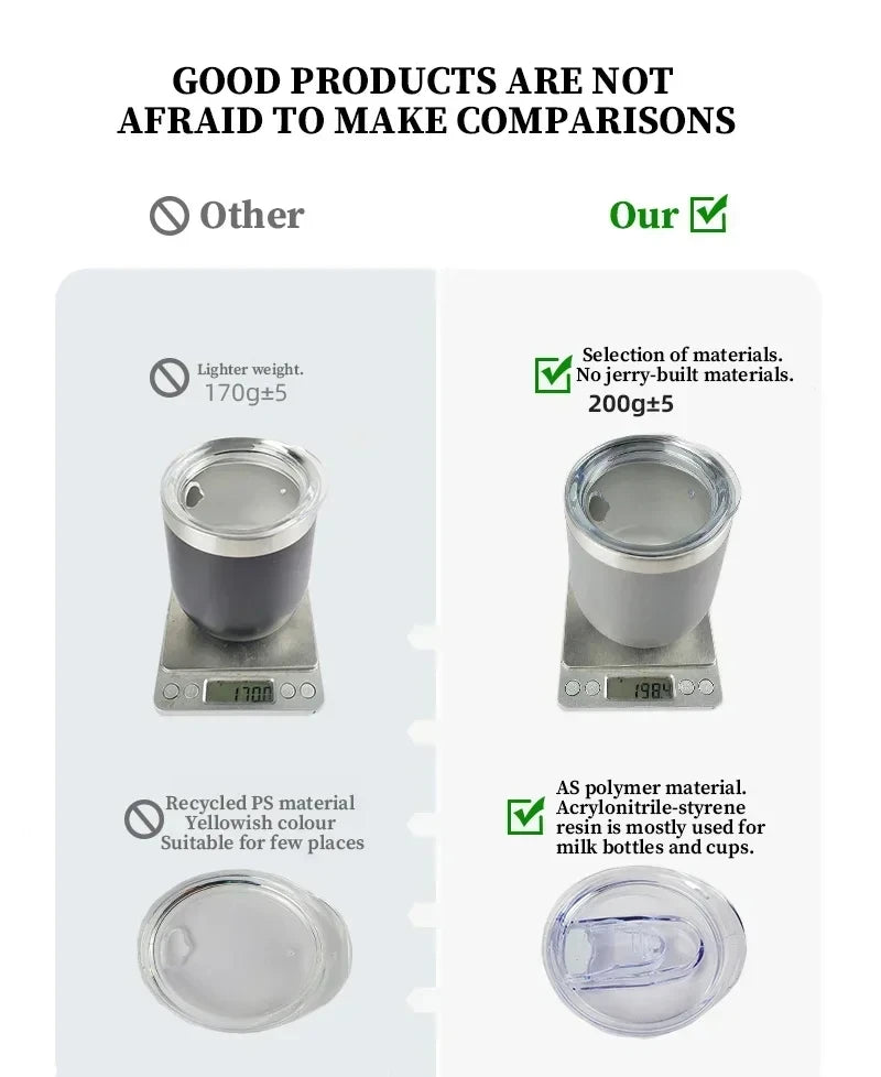 360ml Stainless Steel Eggshell Wine Tumbler Double Wall Vacuum Insulated Cup for Coffee Tea Office Home Travel