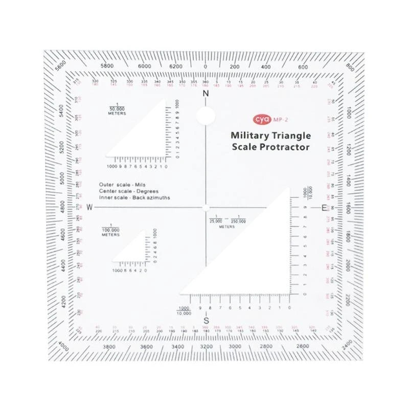 Clear MGRS USNG Coordinate Scale Protractor for Sea & Land Navigation Adventure Topographical Map Scale