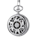 Multifunctional Pocket Watch Flip Open Survival Compass for Men Retro Hollow Out Pocket Watch Compass with Clasp Chain Dropship