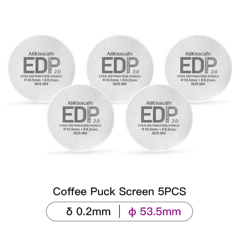 Alikisscafe Espresso Puck Screen 0.2mm Thickness 51mm 53.5mm 58.5mm Reusable Stainless Steel Heat Resistant Mesh Barista Tools