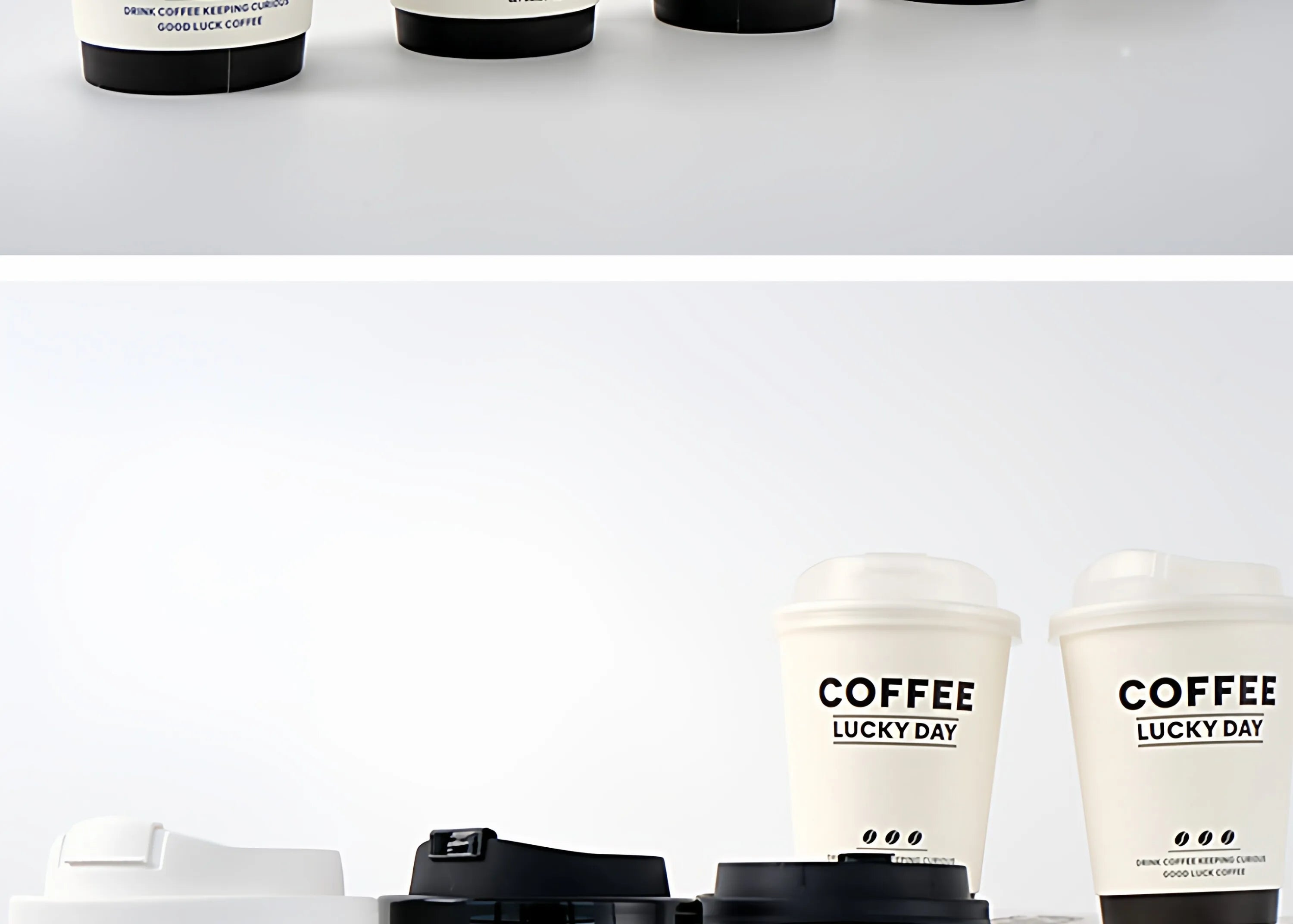 50pcs Thick Double-layer Coffee Paper Cup Disposable 90mm Caliber Hot Drink Leak Proof with Lid Shop Takeaway Paper Cups