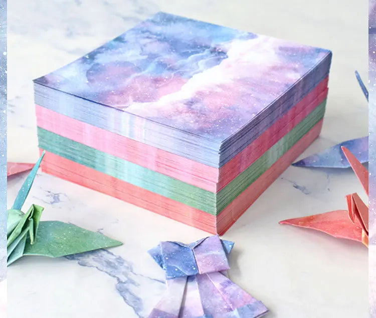 400Sheets Origami Paper Craft Folding Lucky Wish Paper Crane Craft Double Sided Folding Lucky Wish Paper DIY Color Scrapbooking