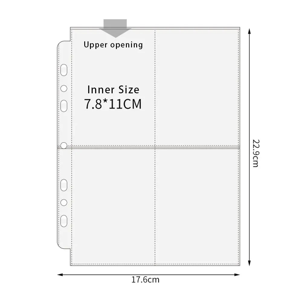 A5 3/7 Ring Binder Transparent Photo Album PP Inner Page Sleeves 1/2/4/6-Grid DIY Photocard Collect Book For 3 4 5 6 7 Inch Card