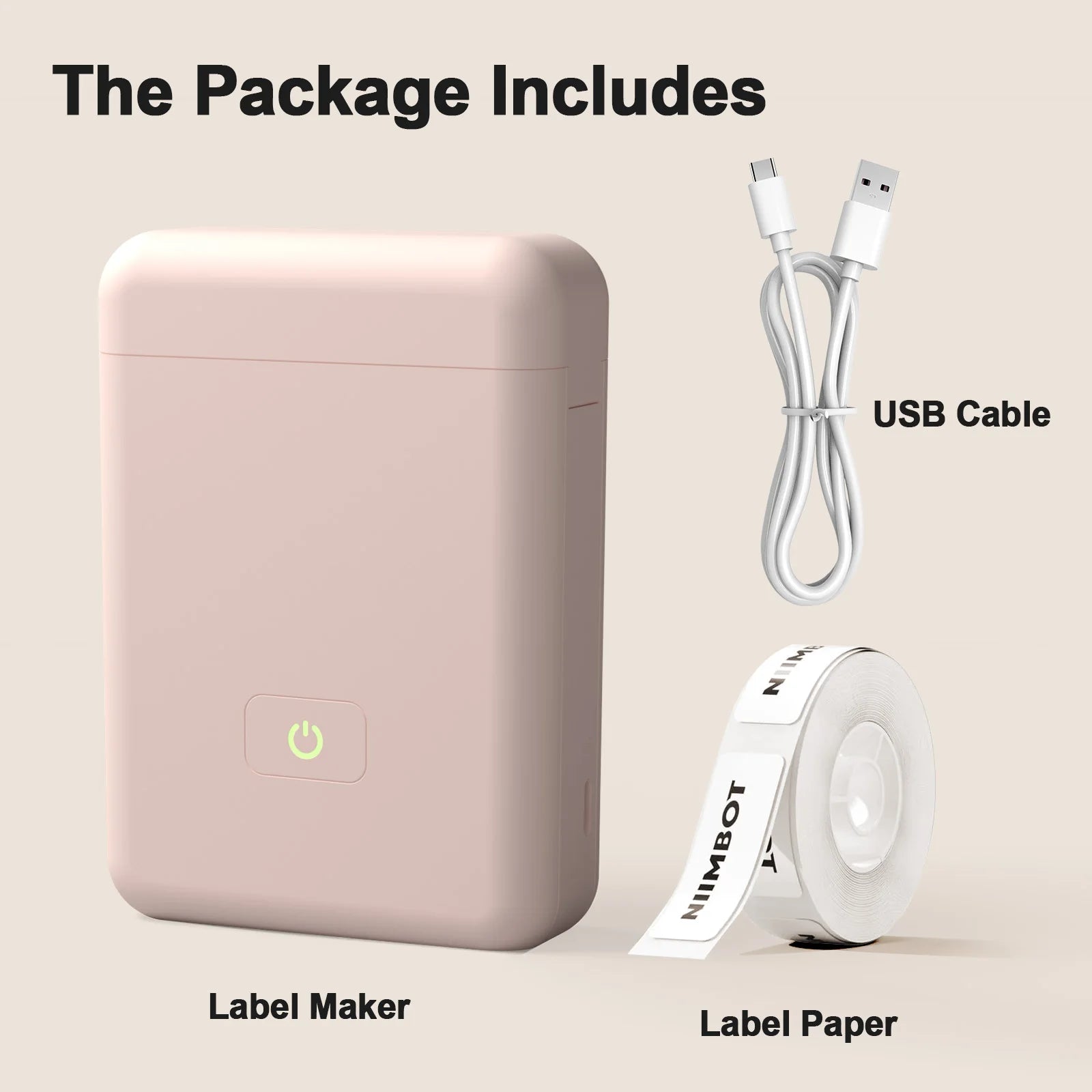 Label Maker Machine with Tape Portable Printer Mini Thermal Printers Self-adhesive Sticker for School Home Office Organization