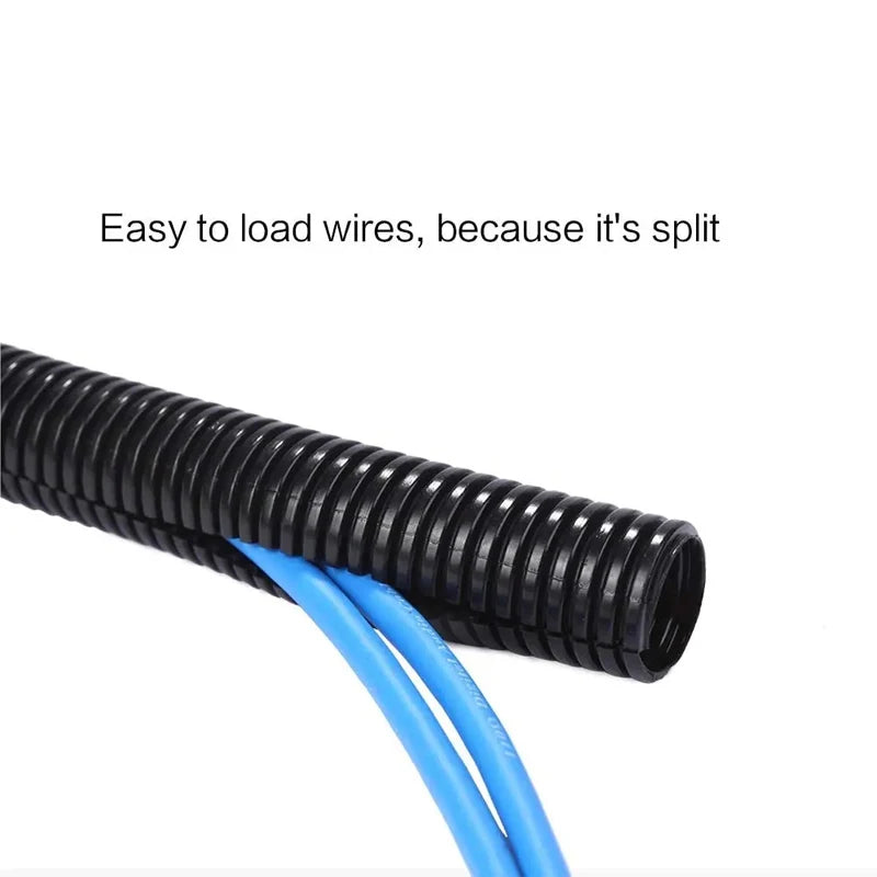 Length 3/6/15Meters OD7/10/13/15/18/21/25/28mm Split Wire Loom Conduit Polyethylene Tubing Black Color Sleeve Tube