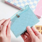 Pu Leather Card Holders Id Badge Case Clear And Color Border Lanyard Holes Bank Credit Id Badge Holders Accessories Wholesales