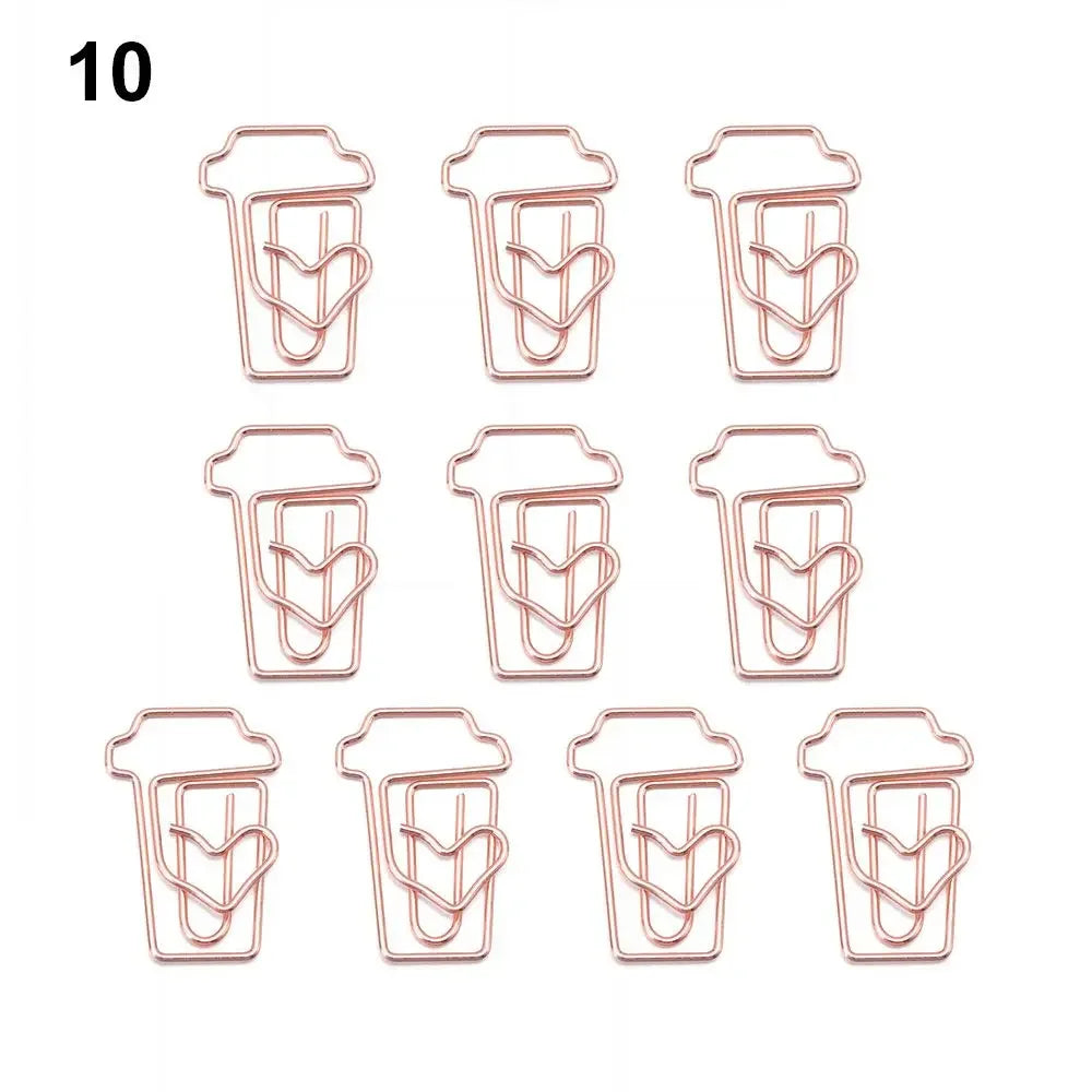 50/20pcs Love Diamond Crown Envelope Stationery Photo Tickets Office Supplies Metal Book Paper Clip Paperclips Mini Binder Clips